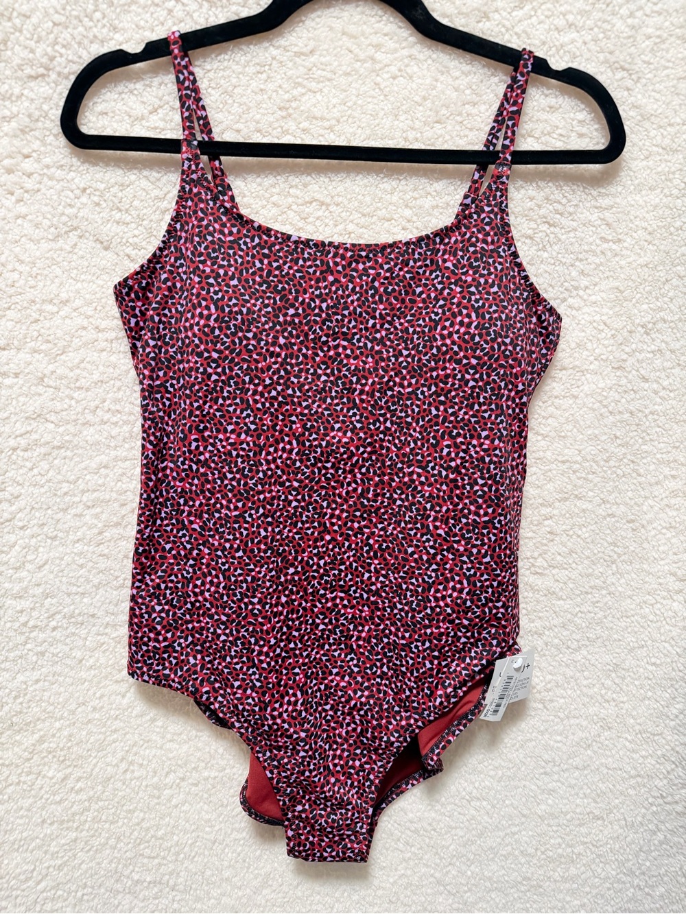 Women's Burgundy Leopard Print One-Piece Swimsuit